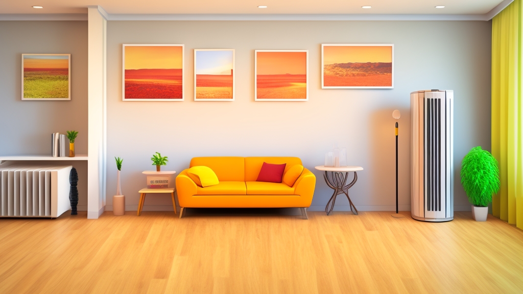 Belső helyiség helyes hősugárzó elhelyezéssel szabad légáramlási útvonalakkal és megfelelő távolságokkal